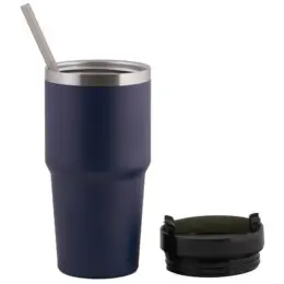 600ml Vacuum Insulated Mug Navy Open